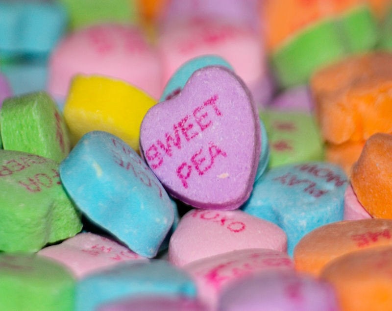 Sweet Pea Heart Valentine Candy Fine Art Photograph