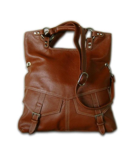 Whisky tan pebble leather handbag / shoulder bag / purse / Brook / tftateam