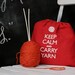 Small knitting project bag - Keep Calm and Carry Yarn - red