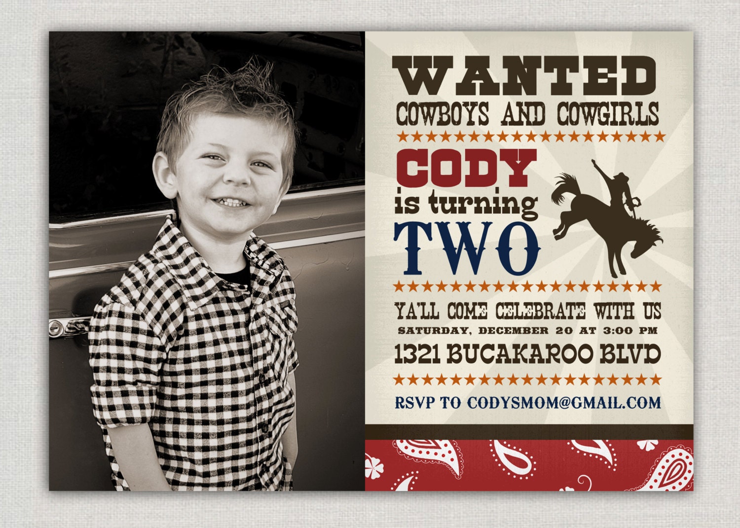 Cowboy Birthday Invitation
