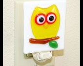 Glassworks Northwest - Owl Night Light - Fused Glass Art