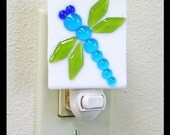 Glassworks Northwest - Dragonfly Night Light - Fused Glass Art