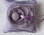 Alana Series - Purple Bloom Button Wedding Ring Pillow