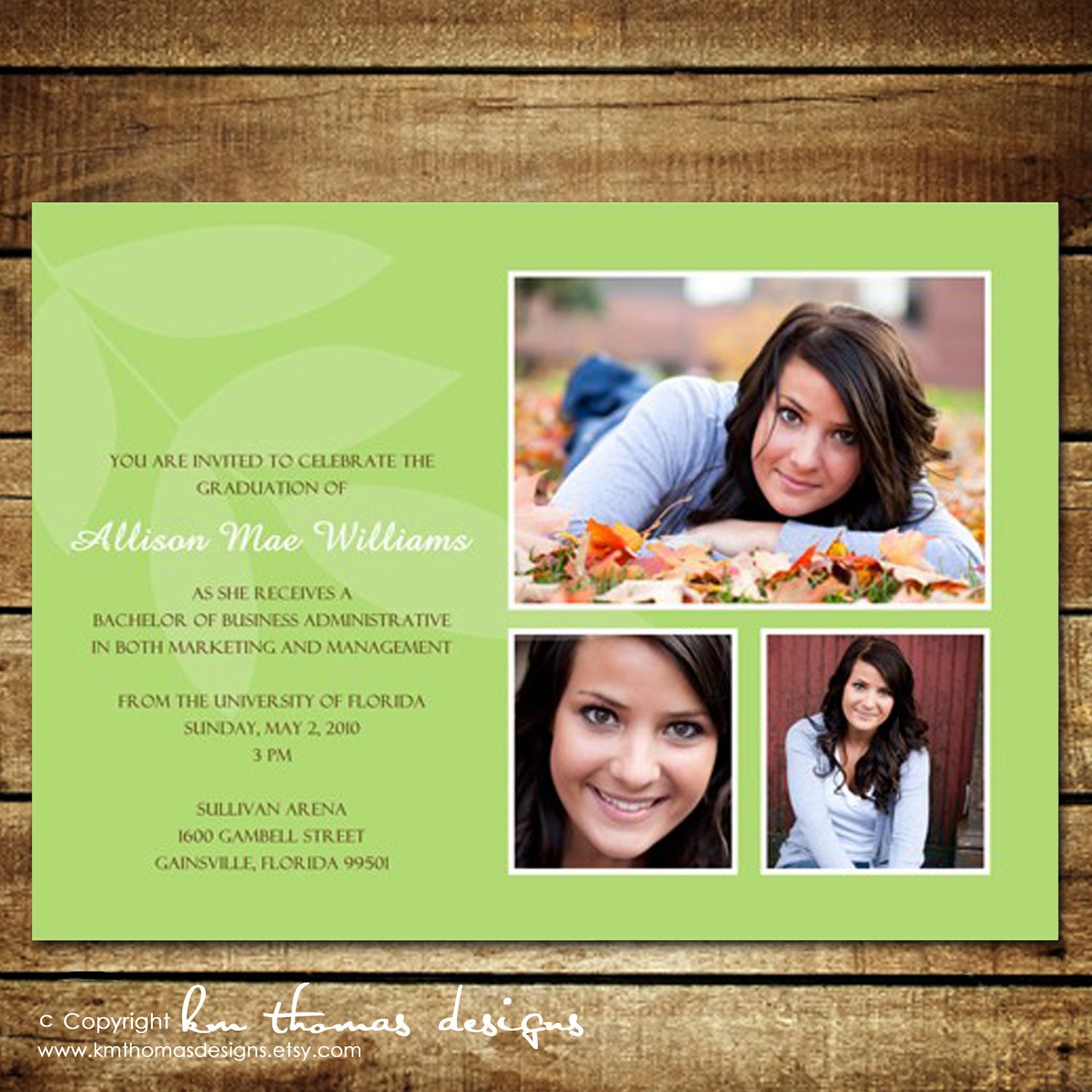 MEMORIES...Custom Photo Graduation Announcement...by KM Thomas Designs Il_170x135