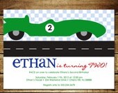 INDY CAR...Custom Birthday Invitation...by KM Thomas Designs