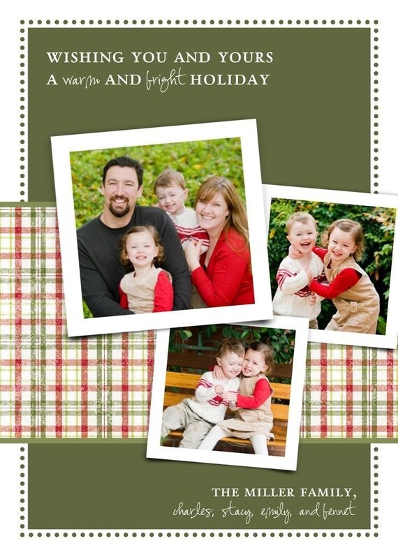 PLAID FUN...Custom Photo Holiday Card...by KM Thomas Designs Il_570xn
