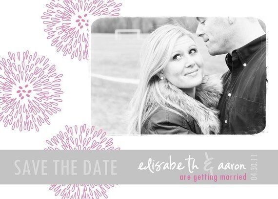 FLOWER LOVE...Custom Photo Save the Date Announcement...by KM Thomas Designs Il_570xn