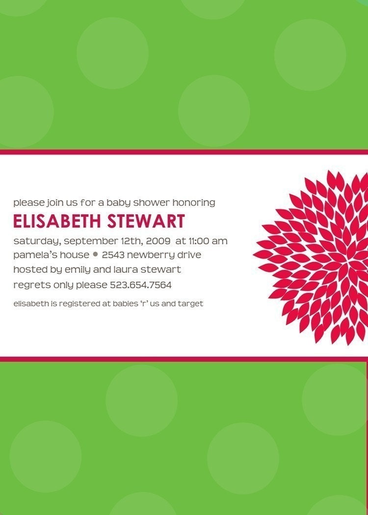 Modern Flower Bridal or Baby Shower Custom Invitation Il_570xn