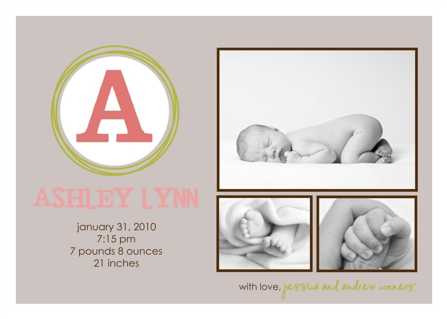 Hugs - Custom Photo Birth Announcement Il_570xn