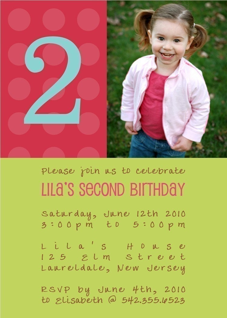 Simple Custom Photo Birthday Invitation Il_570xn