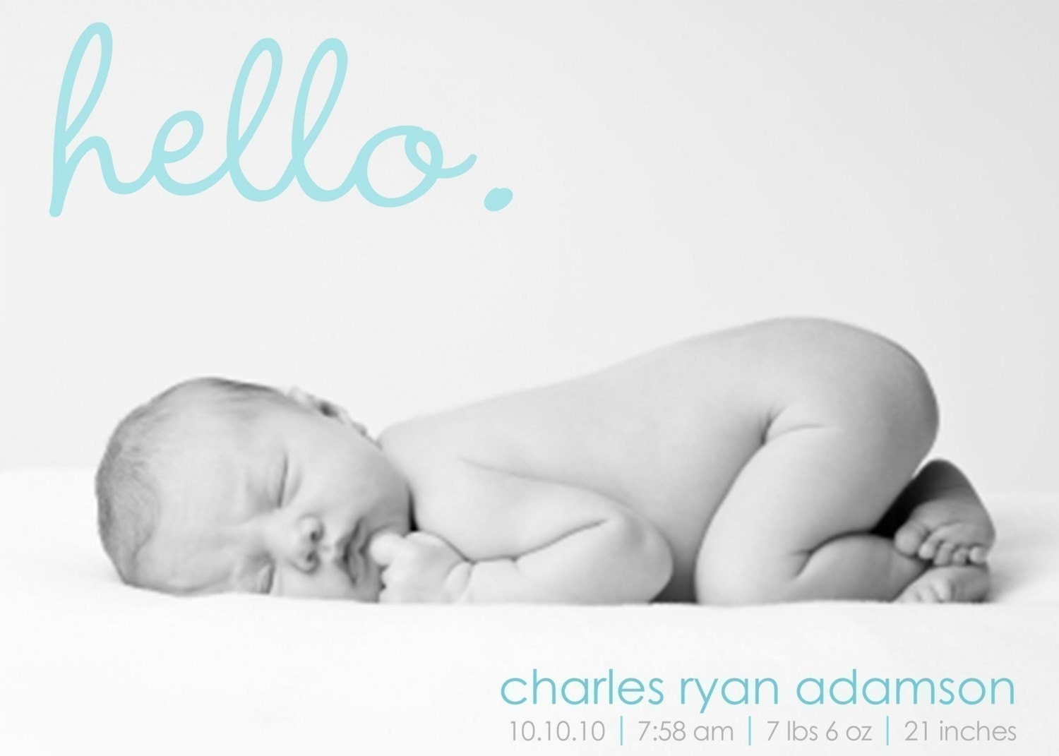 HELLO...Custom Photo Baby Announcement...by KM Thomas Designs Il_570xn