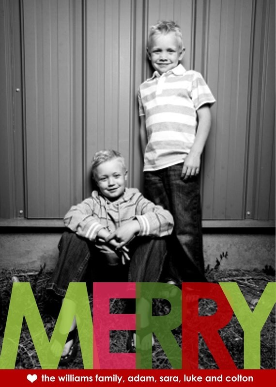 MERRY...Custom Holiday Photo Card...by KM Thomas Designs Il_570xn