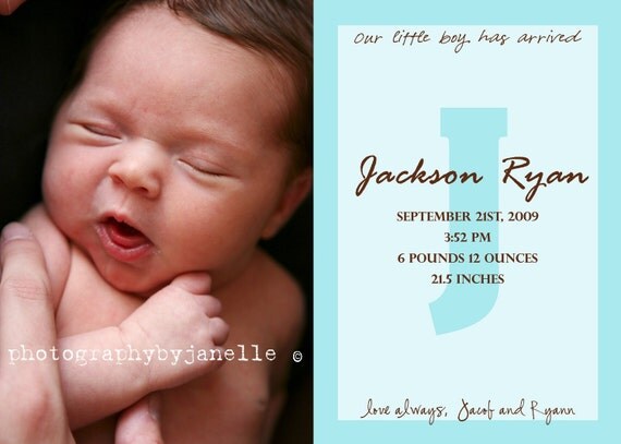 Alphabet Blocks - Custom Photo Birth Announcements Il_570xn
