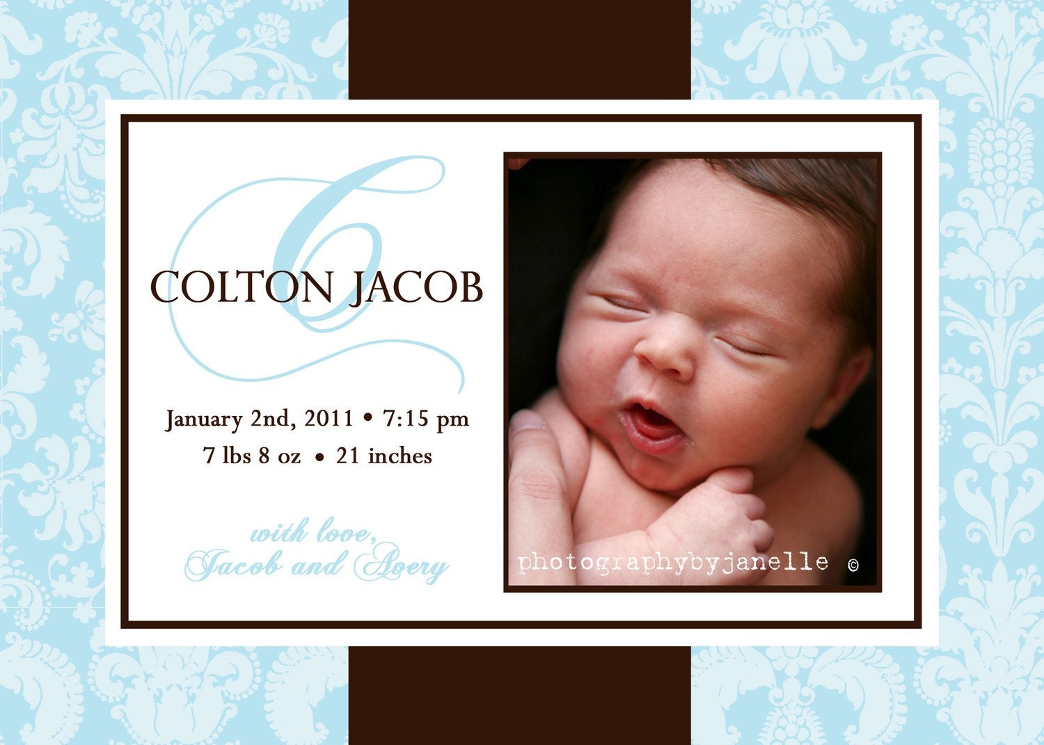 BUDDLE of JOY...Custom Photo Birth Announcement...by KM Thomas Designs Il_570xn