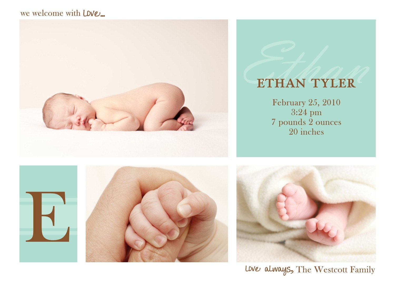 Cotton Candy - Custom Photo Birth Announcement Il_570xn
