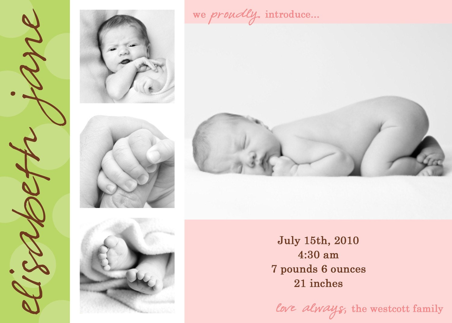 Enchanted - Custom Photo Birth Announcement Il_570xn