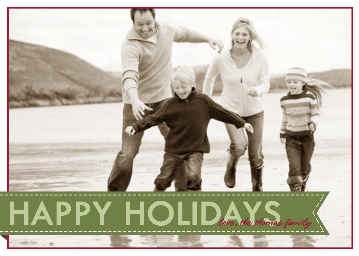 HOLIDAY BANNER...Custom Photo Holiday Card...by KM Thomas Designs Il_570xn