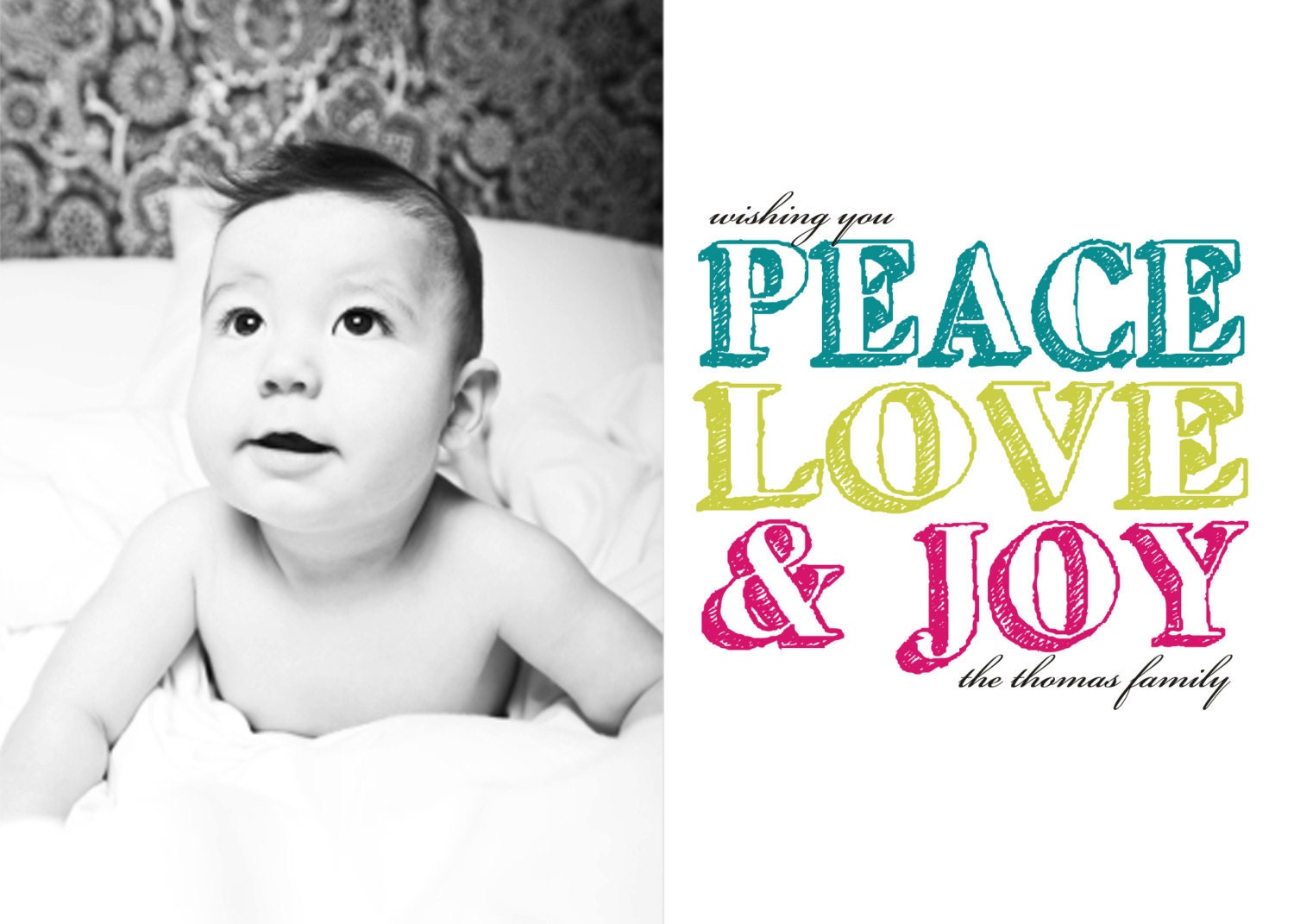 CHEERFUL LOVE...Custom Photo Holiday Card...by KM Thomas Designs Il_570xn