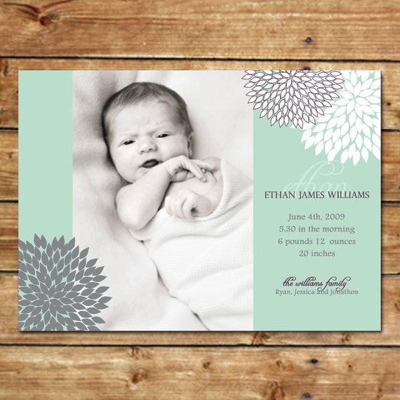 CHEERFUL...Custom Photo Birth Announcements...by KM Thomas Designs Il_570xn