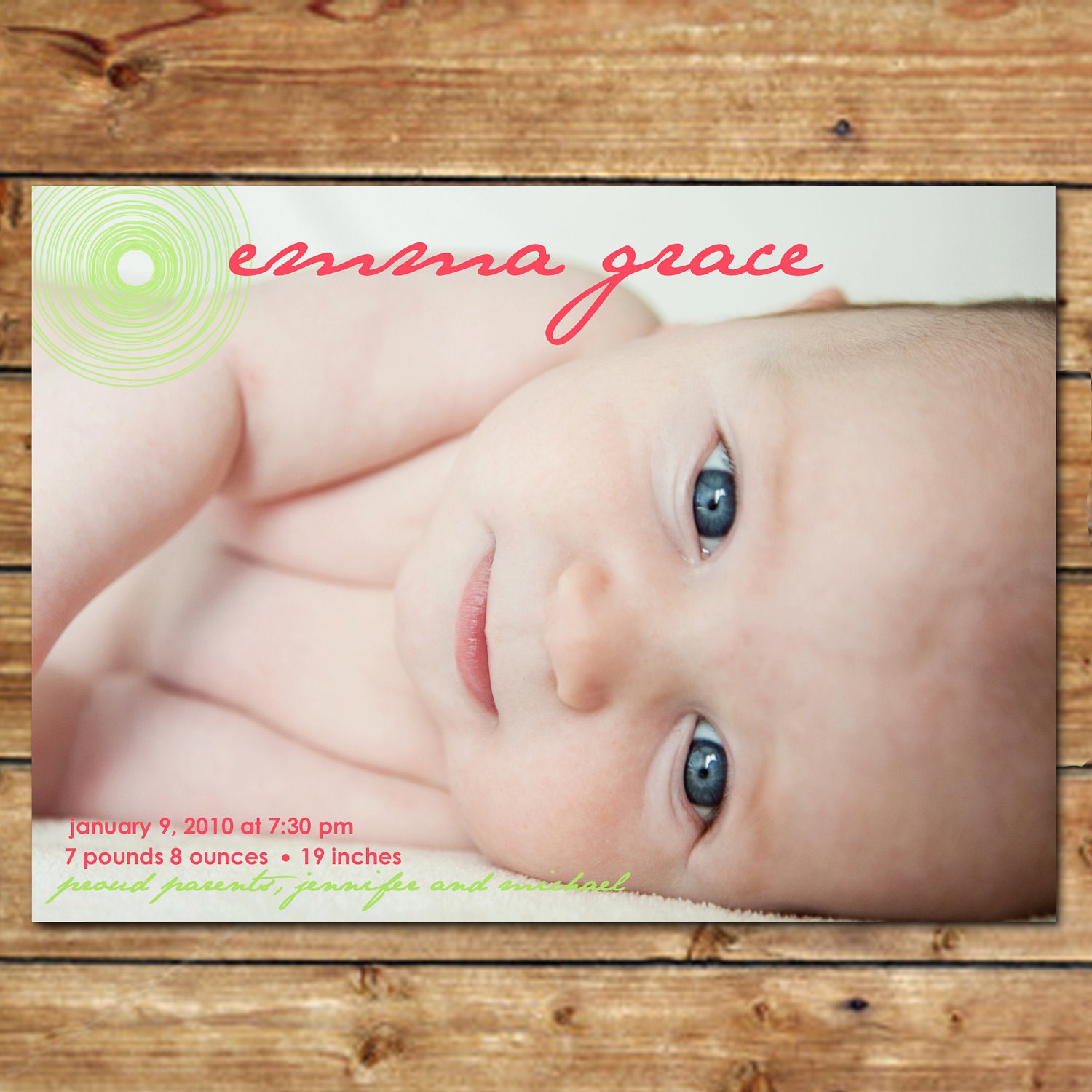 WONDER...Custom Photo Baby Announcement...by KM Thomas Designs Il_570xn