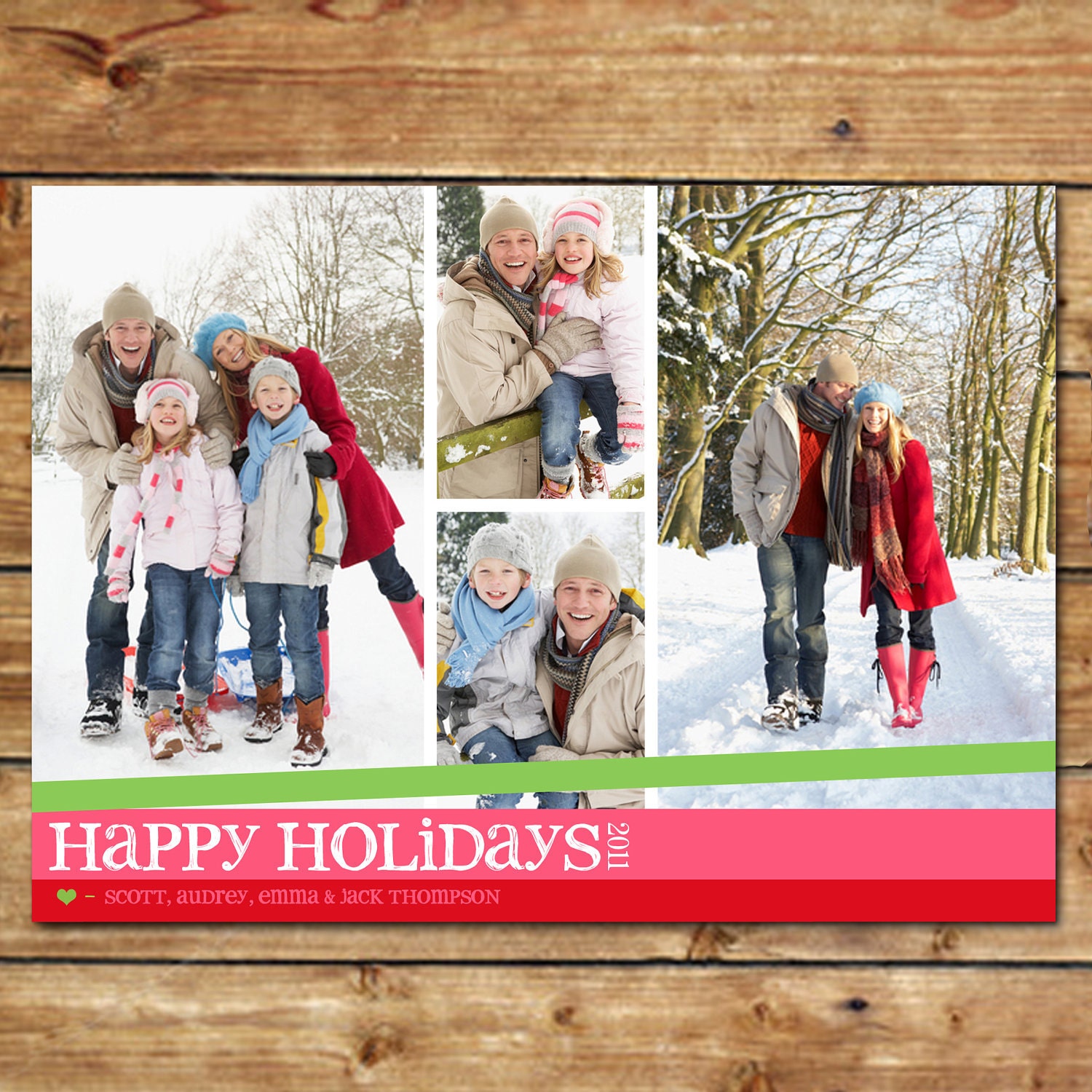 WINTER FUN...Custom Photo Holiday Card...by KM Thomas Designs Il_570xn