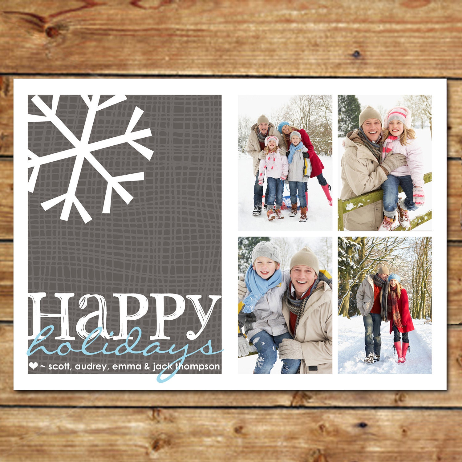 FLURRIES...Custom Photo Holiday Card...by KM Thomas Designs Il_570xn