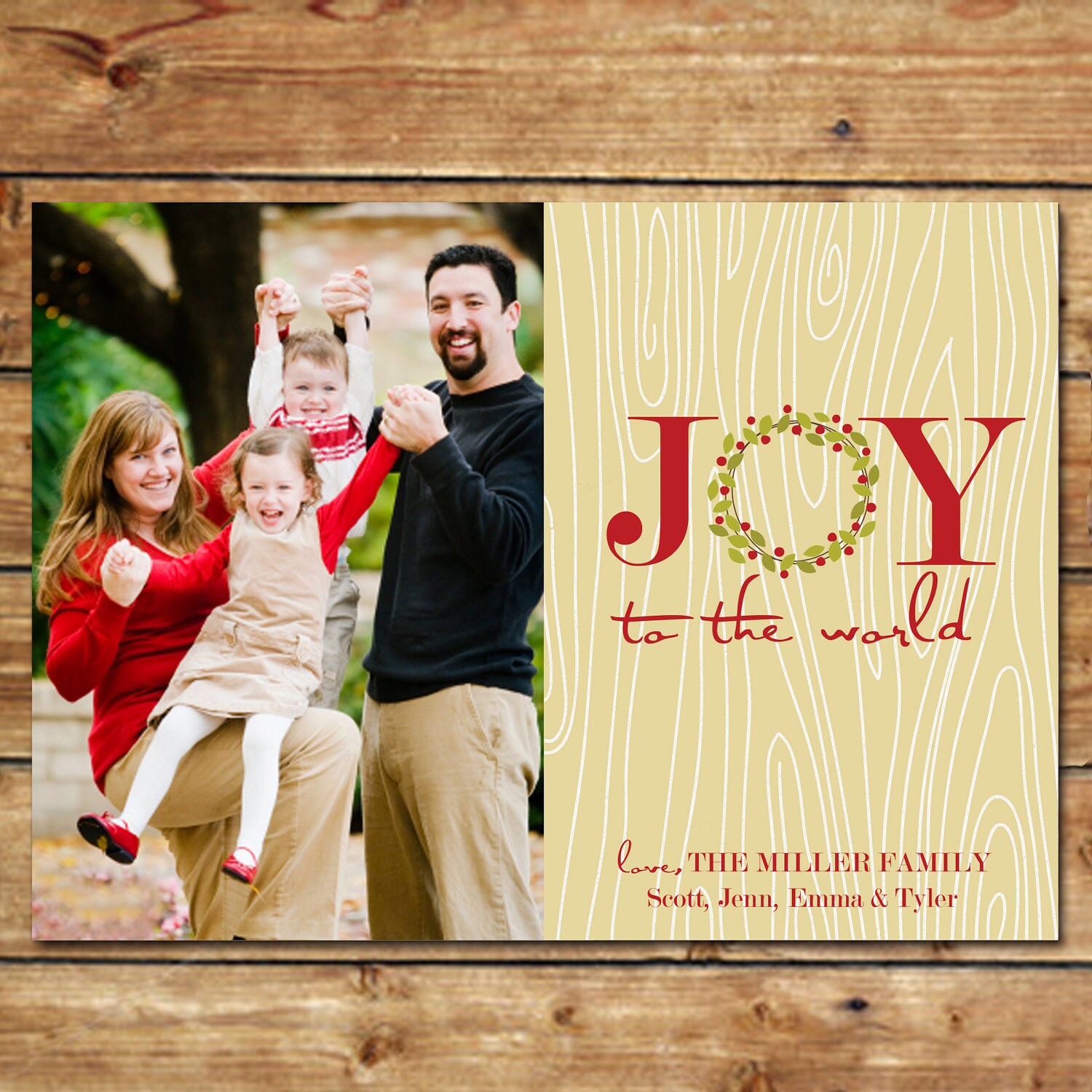 JOY to the WORLD...Custom Photo Holiday Card...by KM Thomas Designs Il_570xn