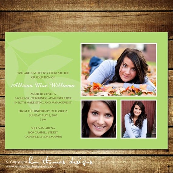 MEMORIES...Custom Photo Graduation Announcement...by KM Thomas Designs Il_570xn