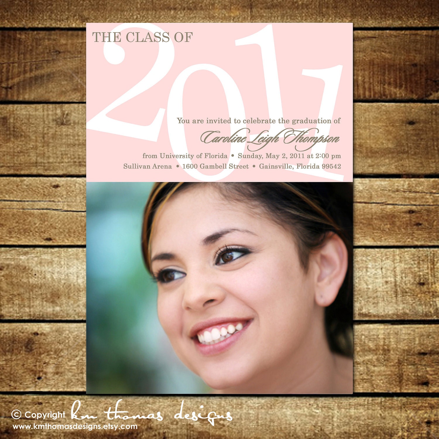 MODERN SENIOR...Custom Photo Graduation Announcement or Invitation...by KM Thomas Designs Il_570xn