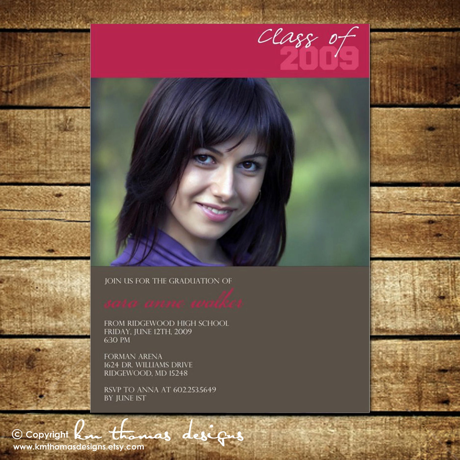 CLASSIC STUDENT...Custom Graduation Announcement or Invitation...by KM Thomas Designs Il_570xn