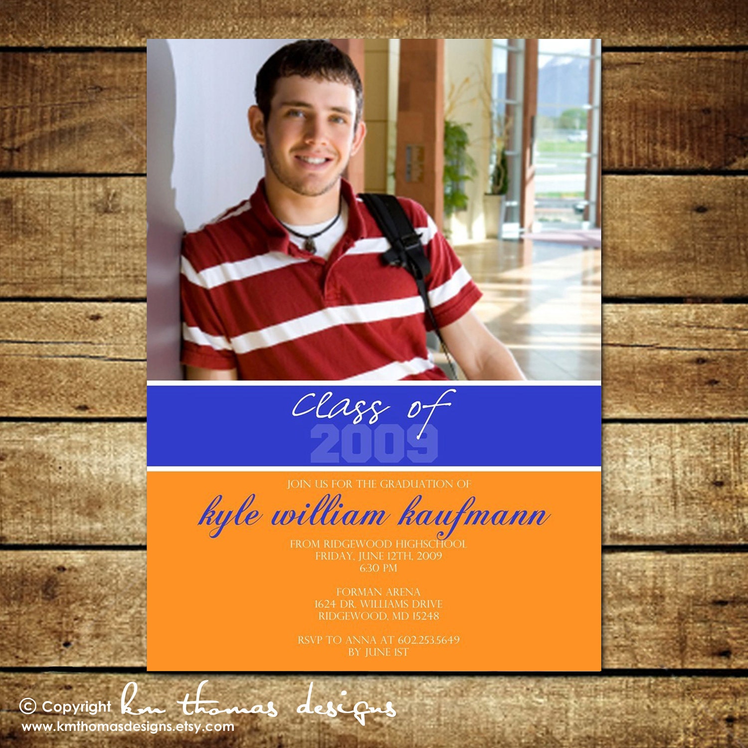 SIMPLE and BOLD...Custom Graduation Announcement or Invitation...by KM Thomas Designs Il_570xn