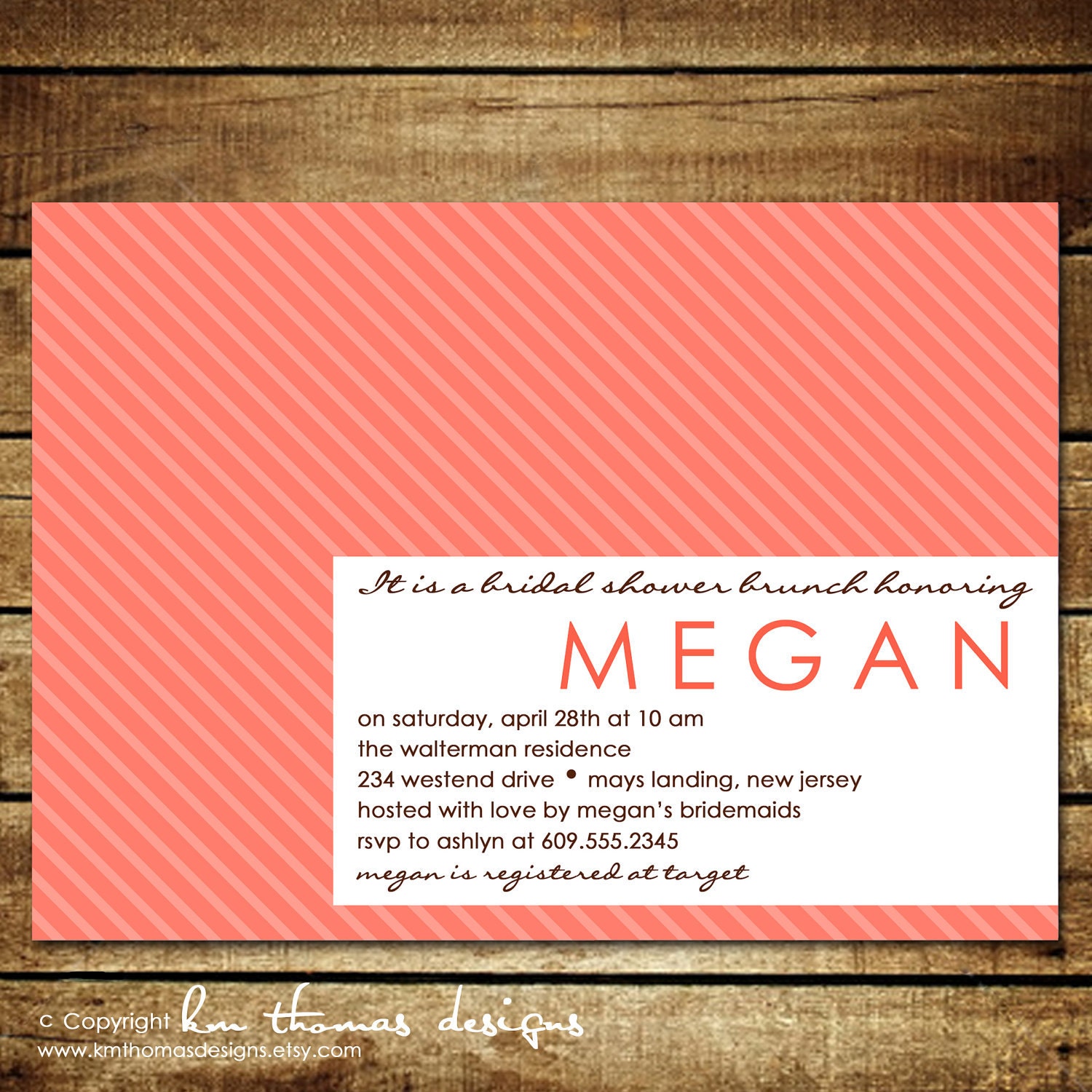 SIMPLE PREP...Custom Bridal or Baby Shower Invitation...by KM Thomas Designs Il_570xn