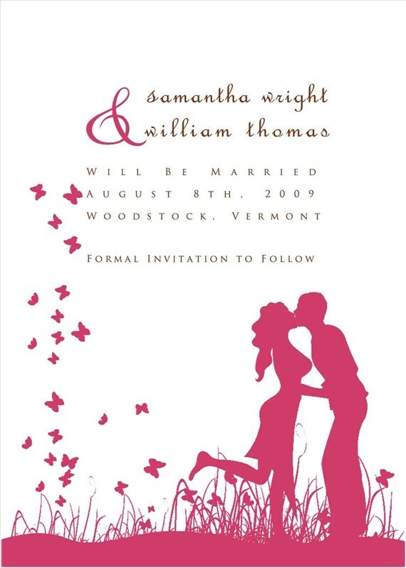 SILHOUETTED COUPLE...Custom Printable Save the Date Card...KM Thomas Designs Il_570xn