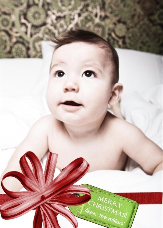 Wrapped up for the Holidays - Custom Photo Holiday Card Il_570xn