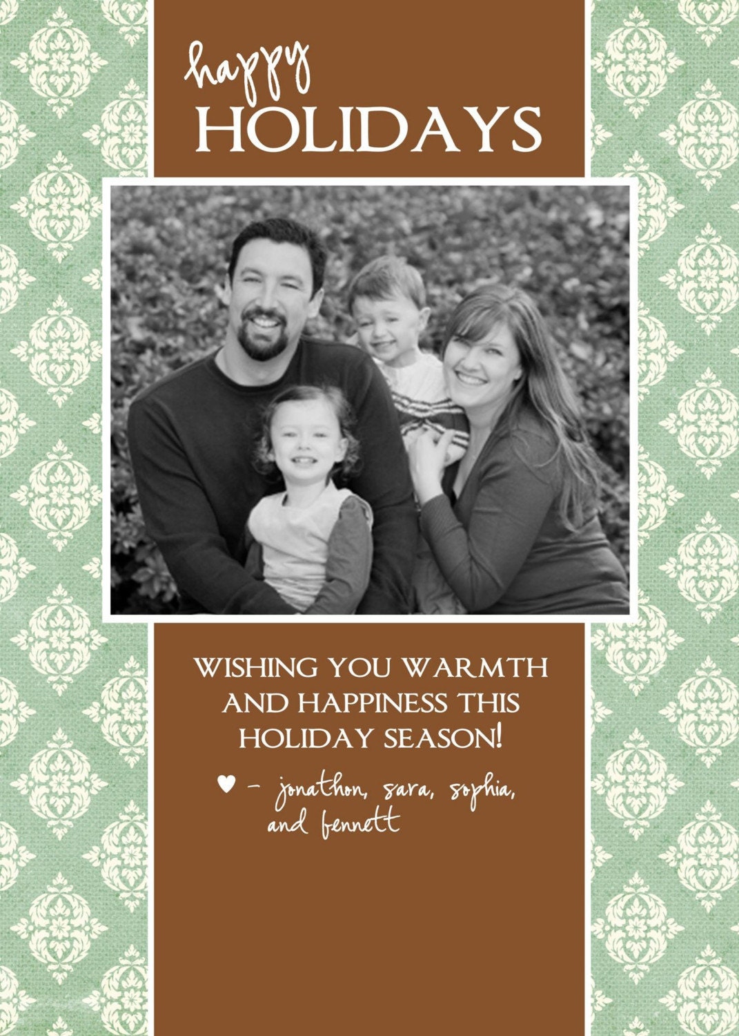 BLUE PATTERN...Custom Photo Holiday Cards...by KM Thomas Designs Il_570xn