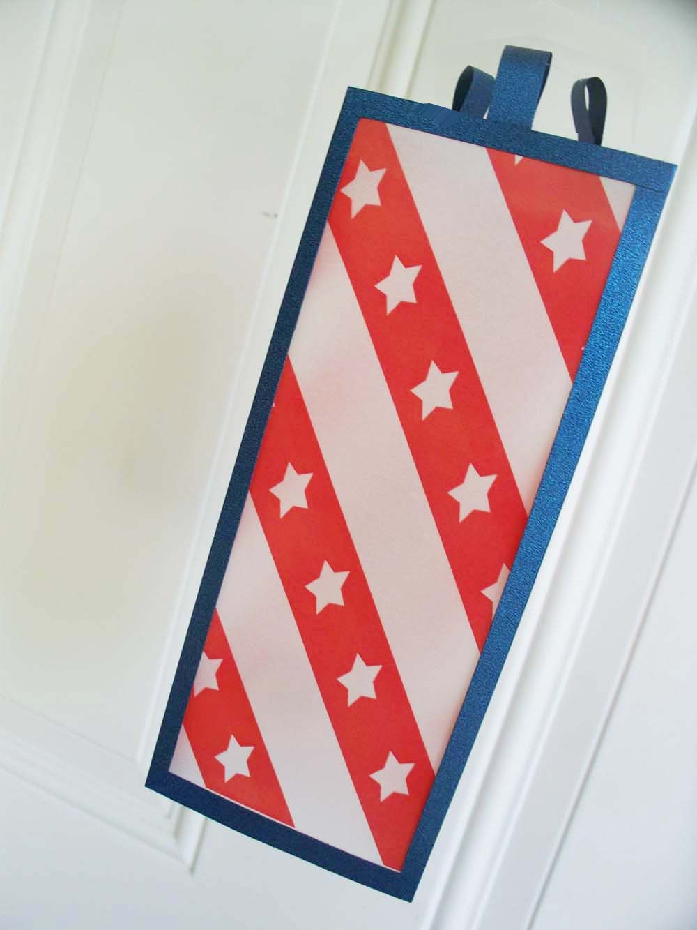 Old Glory Glow--Stars And Stripes Hanging Lanterns-Set of 3 Fourth Of July Luminaries--Hanging Flag Themed Lantern Decoration