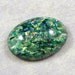 Vintage Czech Green Glass Opal Cabochon,  25X18 MM Oval