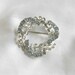 Vintage Blue Rhinestone Leaf Brooch or Pin