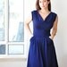 Cowl Neck Dress With Pockets / Custom Womens Dress /Casual Chic Dress By Lirola