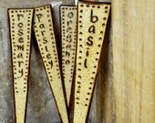 Basil Oregano Rosemary & Parsley herb garden stakes (Set of 4)