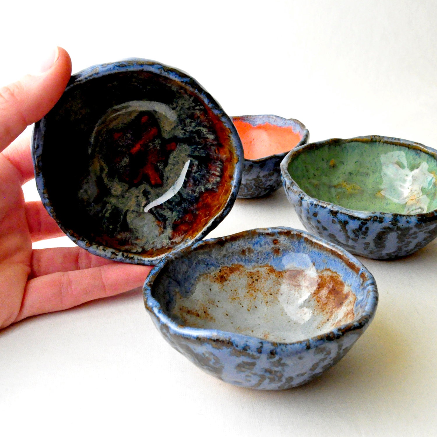 Bowls Color Sampler Wabi Sabi Handmade Ceramic Tea Bowls