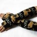 handmade fingerless gloves armwarmers made with NEW ORLEANS SAINTS fleece