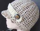 Crochet Pattern. Hat.. num 326 Chunky Style BOBBIE Newsboy Hat, in all sizes from newborn to adult... permission to sell your finished hats