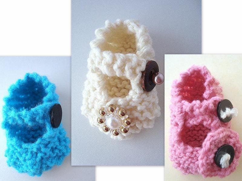 KNITTING Pattern Booties, num 339, or CROCHET Beginner level newborn to adult Mary Jane Booties... permission to sell your finished booties