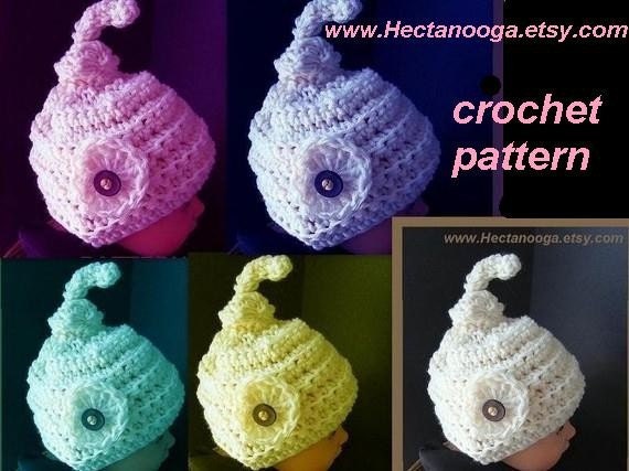 Items similar to CROCHET PATTERN Hat num. 232 Top Knot Elf ...