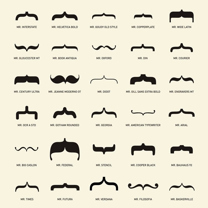 A Field Guide to Typestaches: Volume 1 Poster