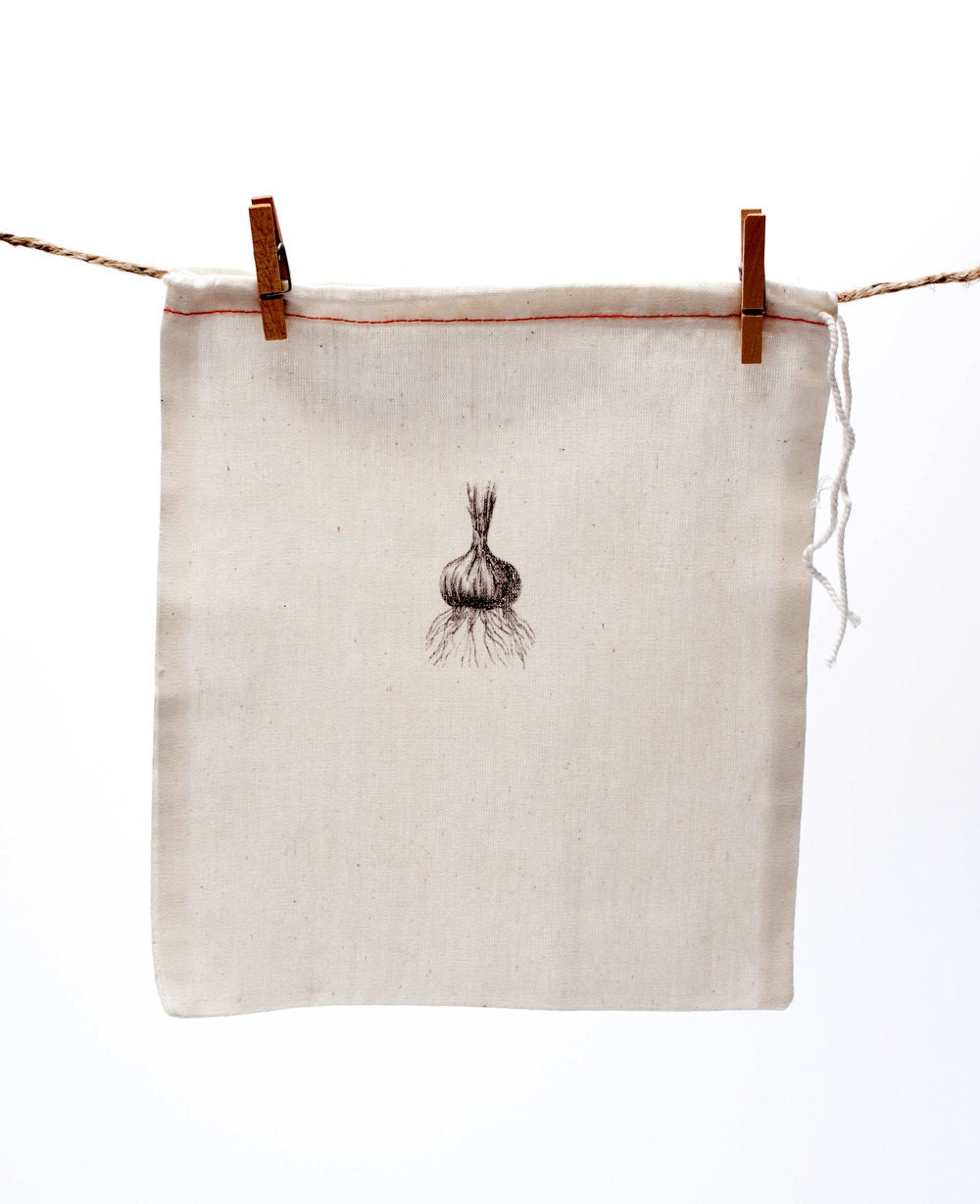 3 cotton bags with edibles
