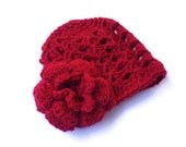 Baby Hat Flower Beanie in Red Extra Small