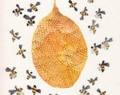 Honey Bee Hive No. 10 - Original watercolor painting