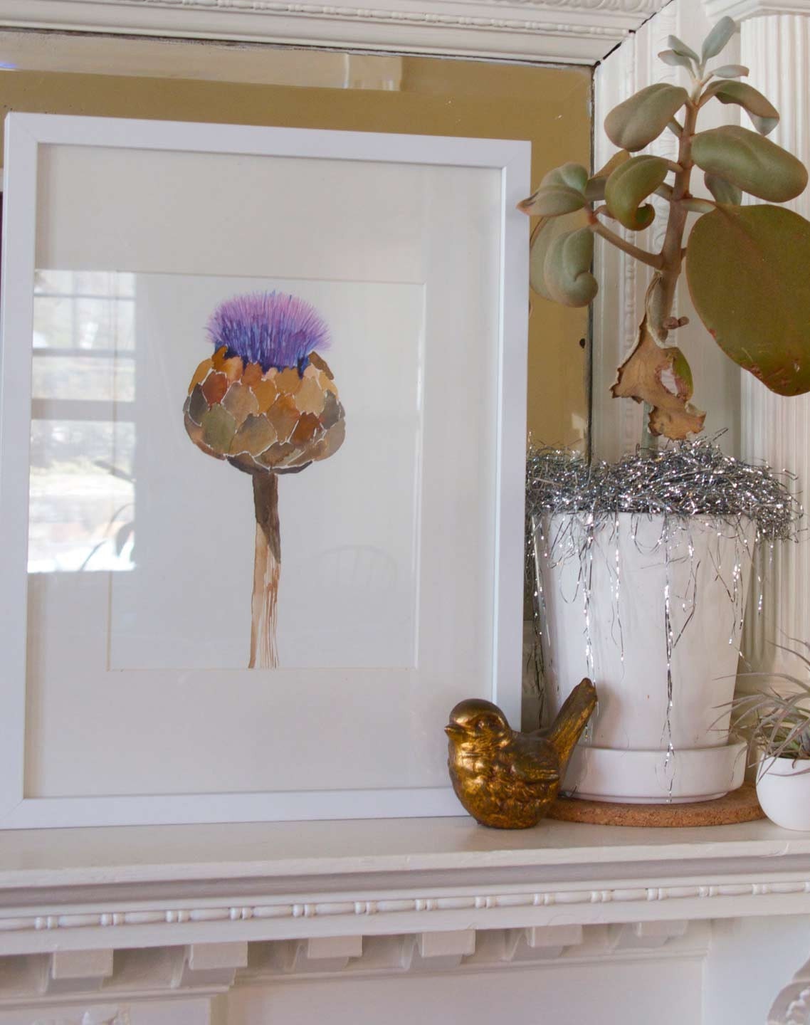 Blooming Artichoke 2 - Original watercolor painting